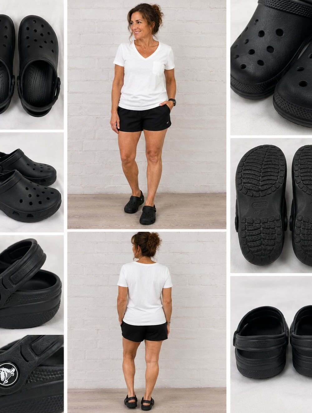 crocs black classic clogs men’s 8 women’s 10 adjustable heel strap